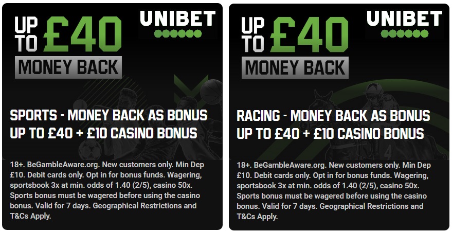 Unibet Sign up Bonus UK for 2024 - Get £40 Money-Back
